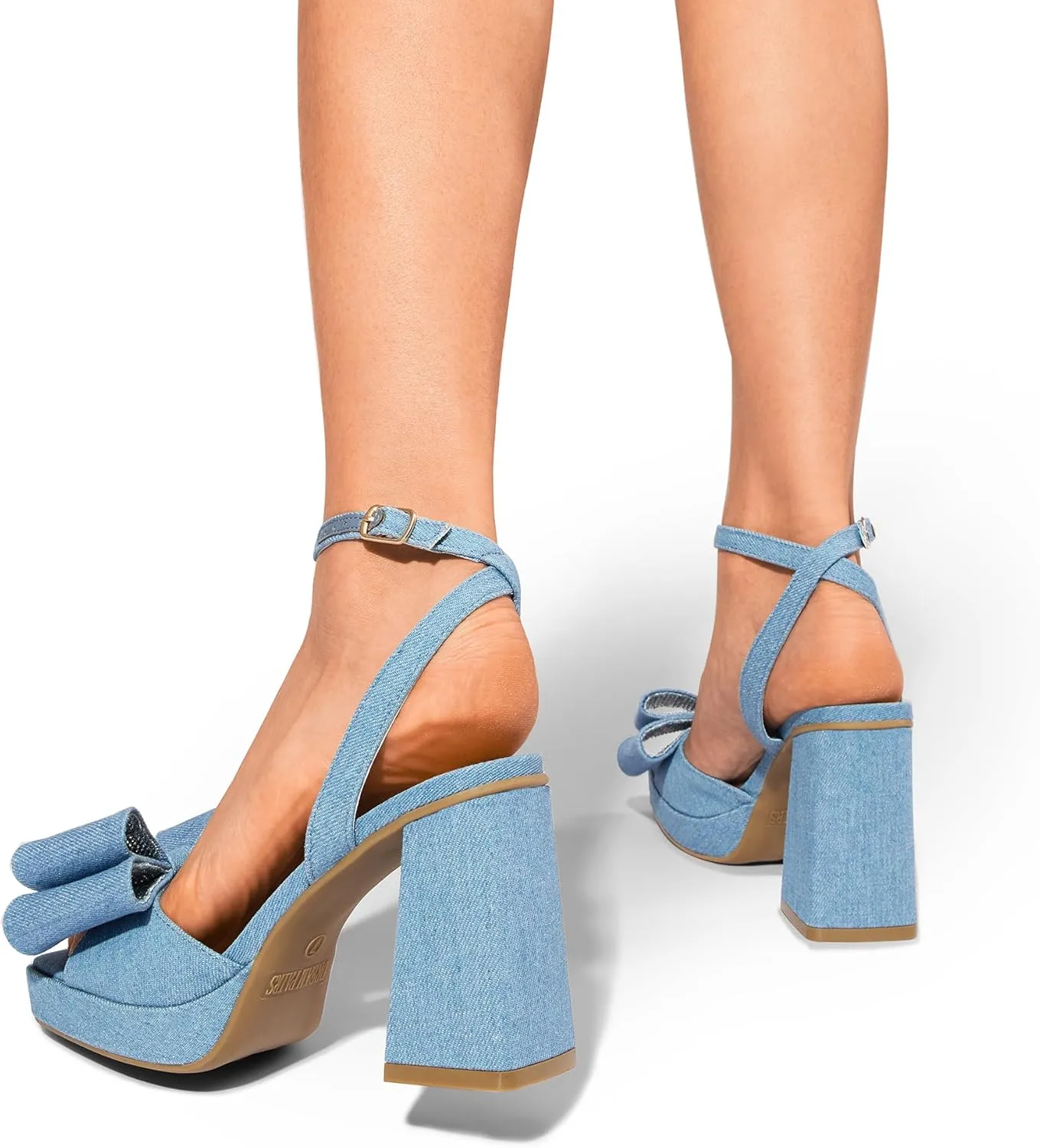 DREAM PAIRS Women's Platform Chunky Heels Fashion Bowknots High Block Square Toe Dress Sandals for Wedding Bridal Party