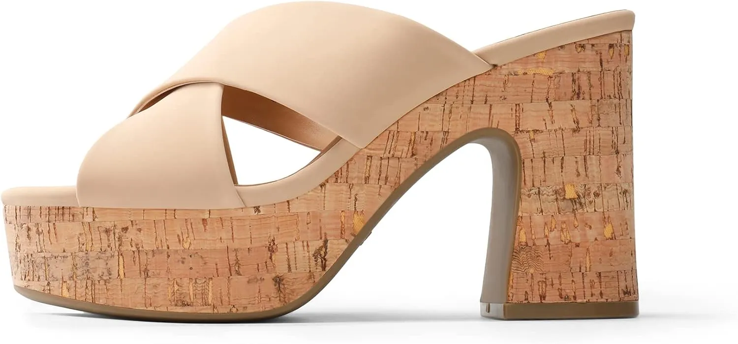 DREAM PAIRS Women's Platform Heels Open Toe Slip on Heels for Women High Chunky Block Wedges Sandals Dressy Pumps Shoes