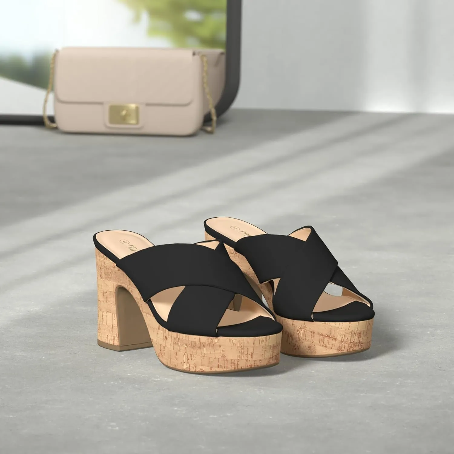DREAM PAIRS Women's Platform Heels Open Toe Slip on Heels for Women High Chunky Block Wedges Sandals Dressy Pumps Shoes