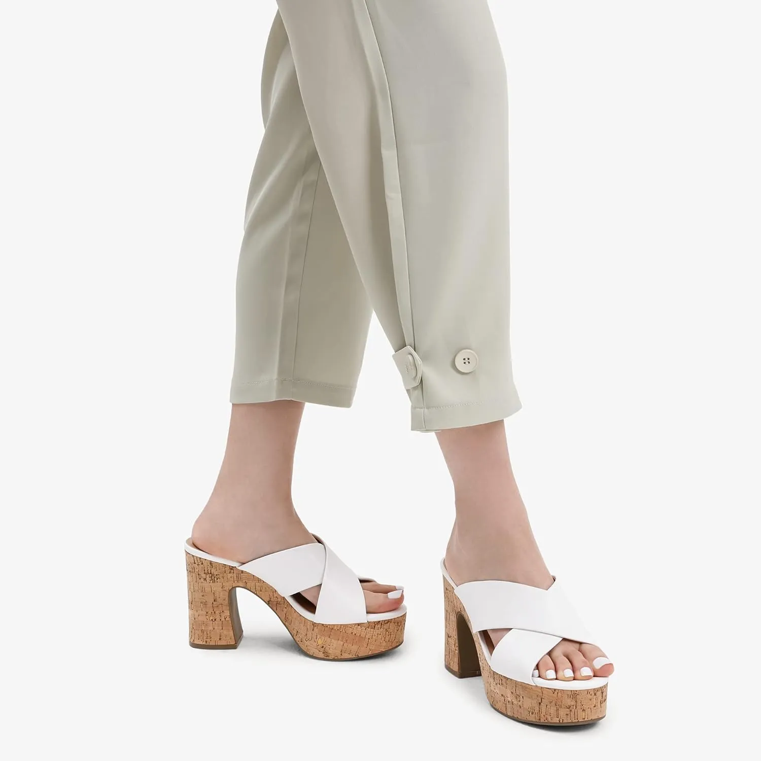DREAM PAIRS Women's Platform Heels Open Toe Slip on Heels for Women High Chunky Block Wedges Sandals Dressy Pumps Shoes