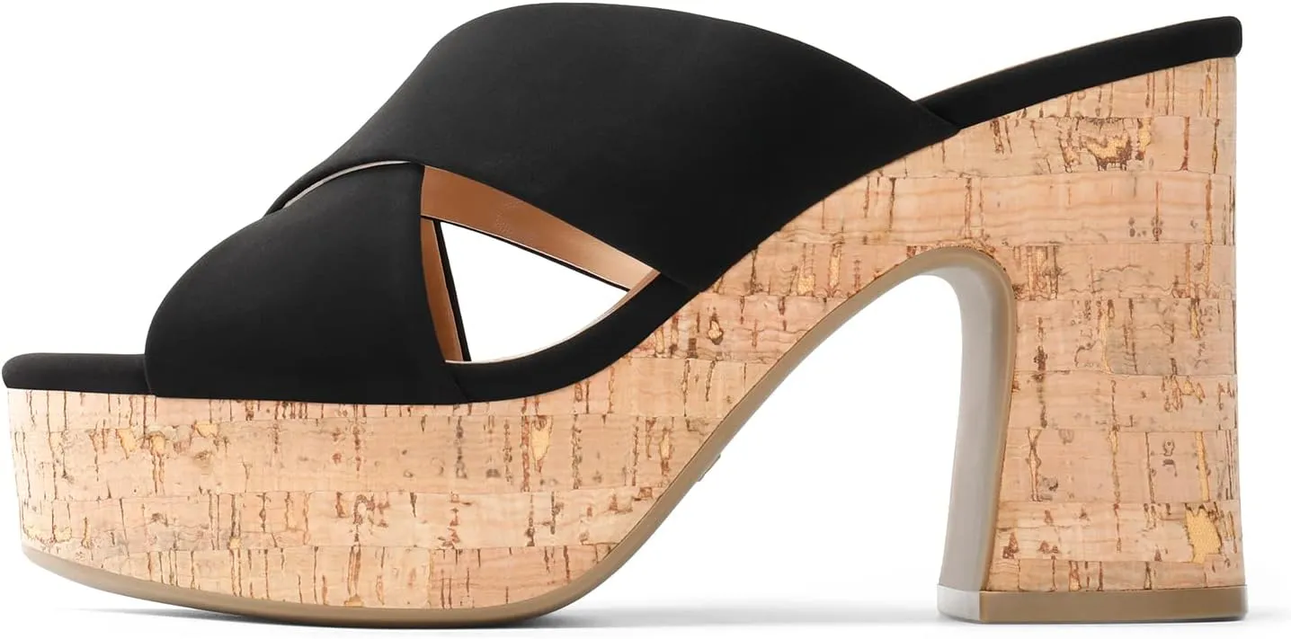 DREAM PAIRS Women's Platform Heels Open Toe Slip on Heels for Women High Chunky Block Wedges Sandals Dressy Pumps Shoes