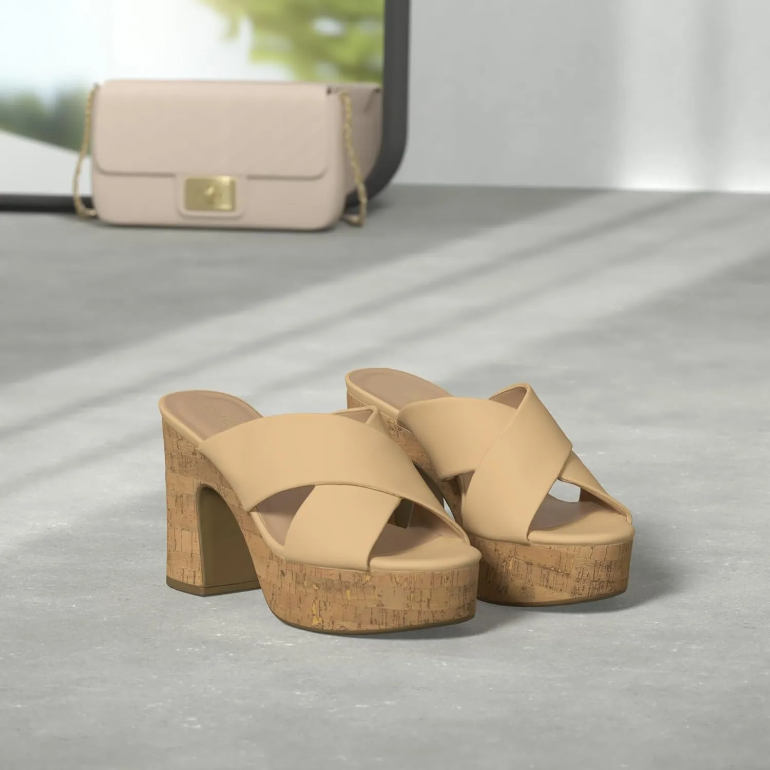 DREAM PAIRS Women's Platform Heels Open Toe Slip on Heels for Women High Chunky Block Wedges Sandals Dressy Pumps Shoes