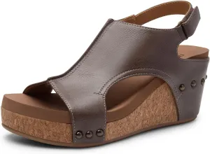 DREAM PAIRS Women's Platform Wedge Sandals, Comfortable Open-Toe Cork Casual & Dressy Summer Shoes