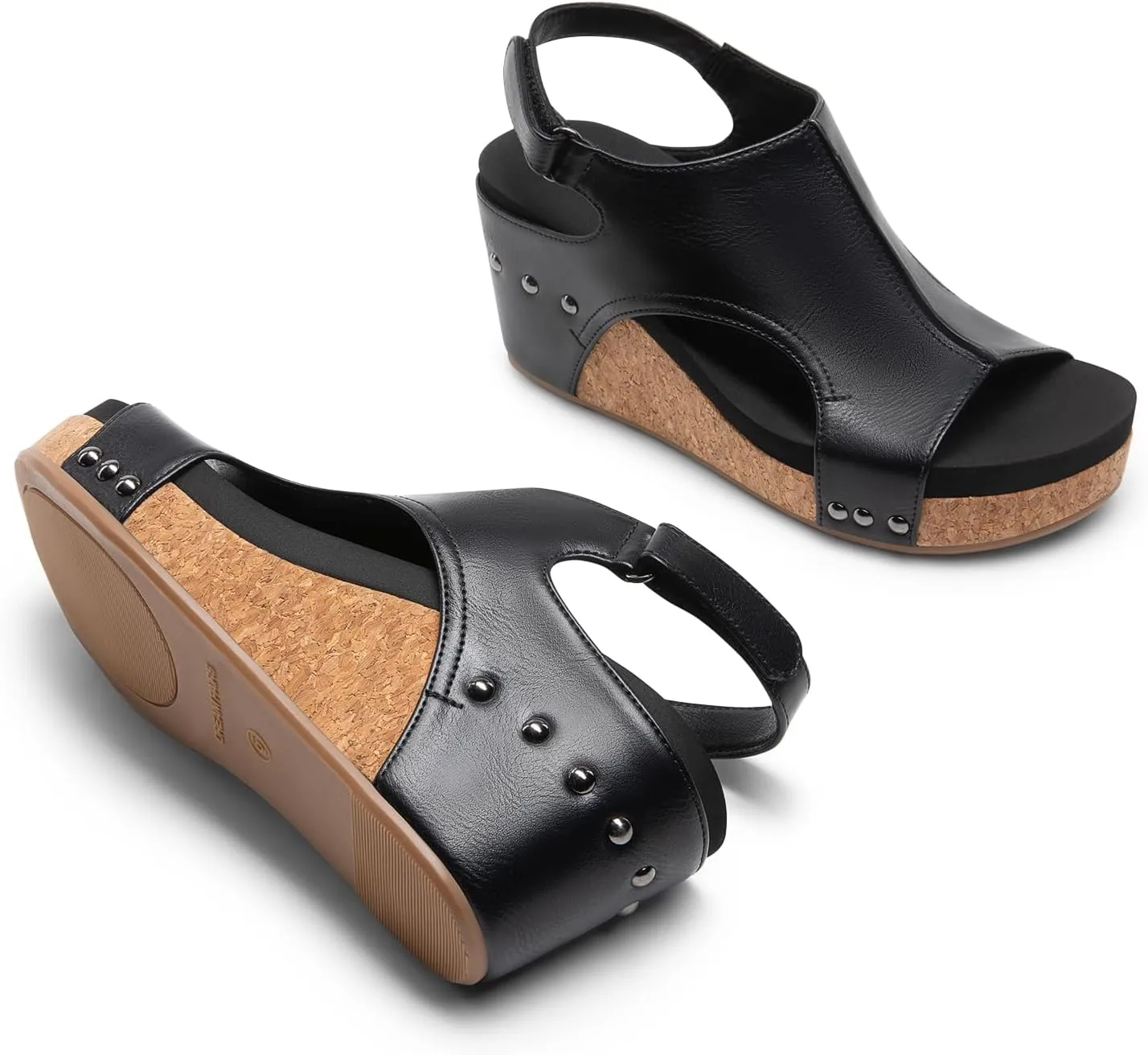 DREAM PAIRS Women's Platform Wedge Sandals, Comfortable Open-Toe Cork Casual & Dressy Summer Shoes