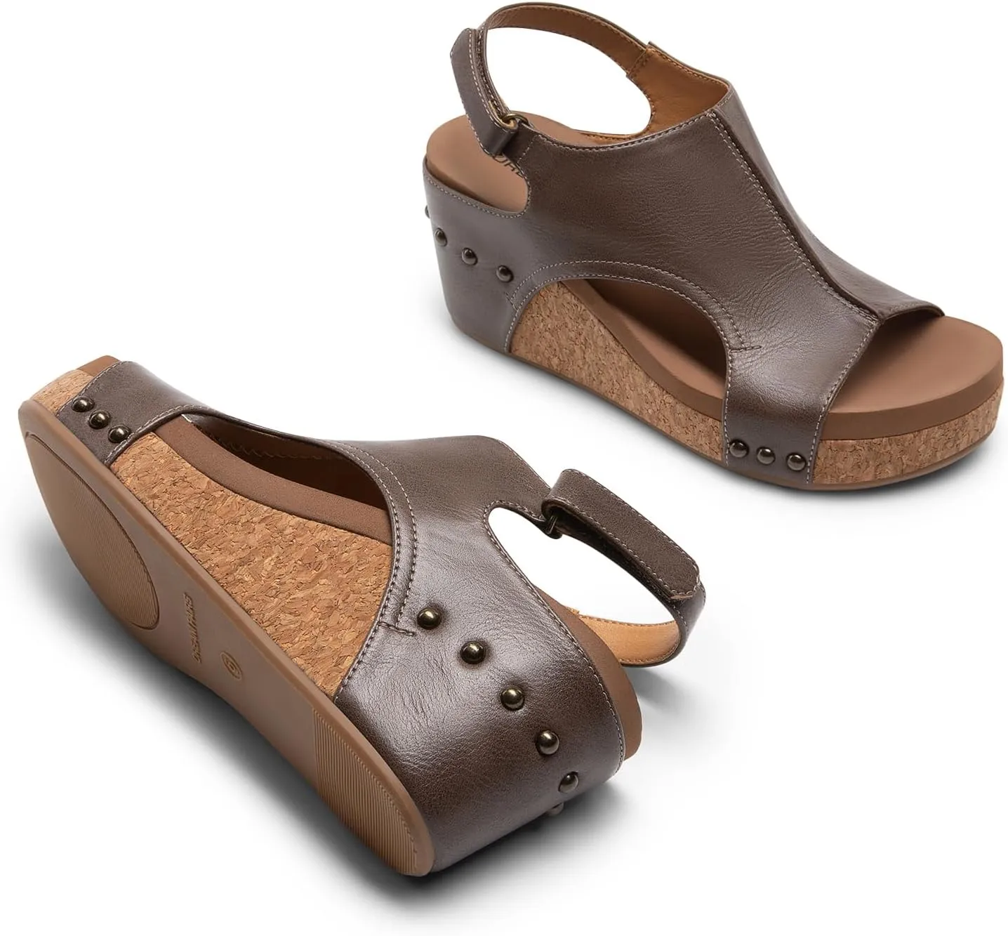 DREAM PAIRS Women's Platform Wedge Sandals, Comfortable Open-Toe Cork Casual & Dressy Summer Shoes