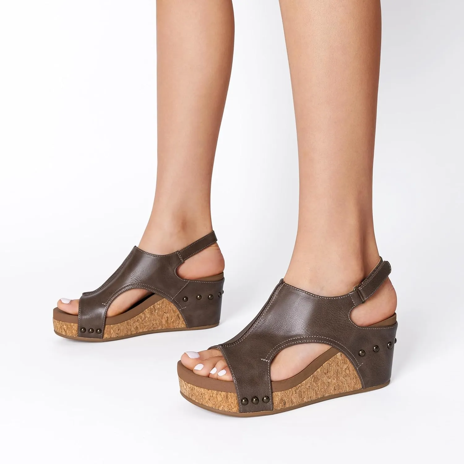 DREAM PAIRS Women's Platform Wedge Sandals, Comfortable Open-Toe Cork Casual & Dressy Summer Shoes