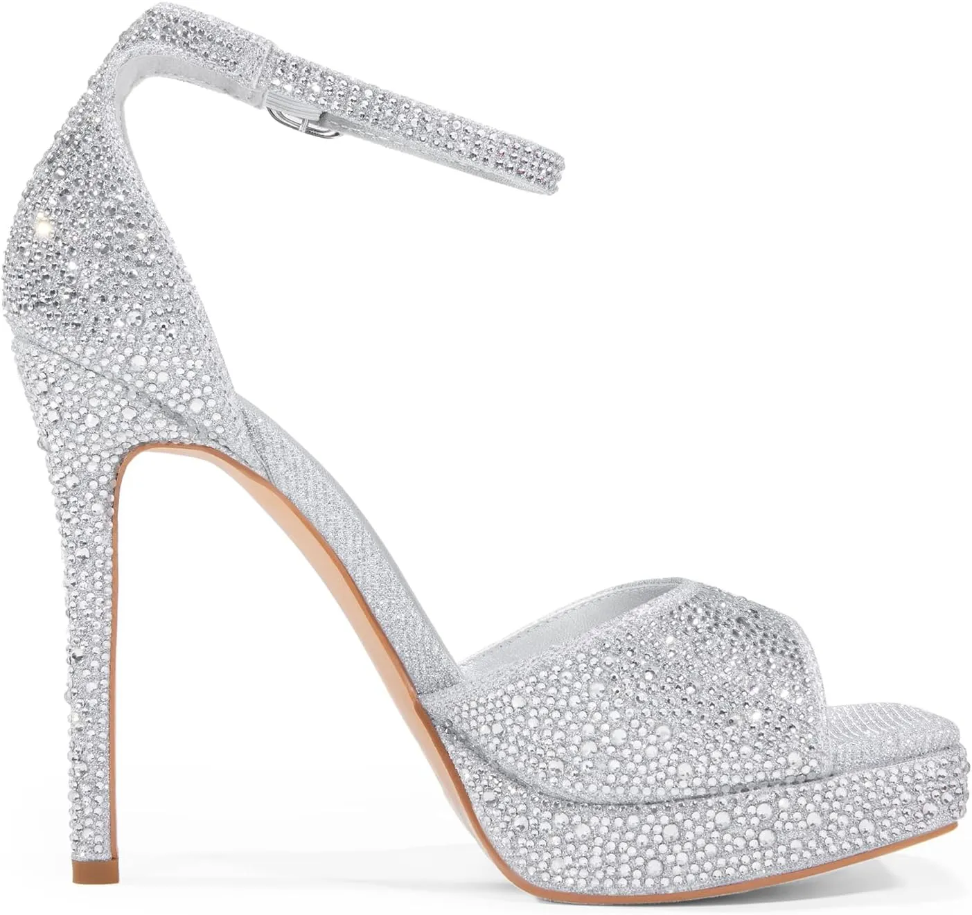 DREAM PAIRS Women's Stiletto High Heels Platform Ankle Strap Square Open Toe Dress Sexy Sandals