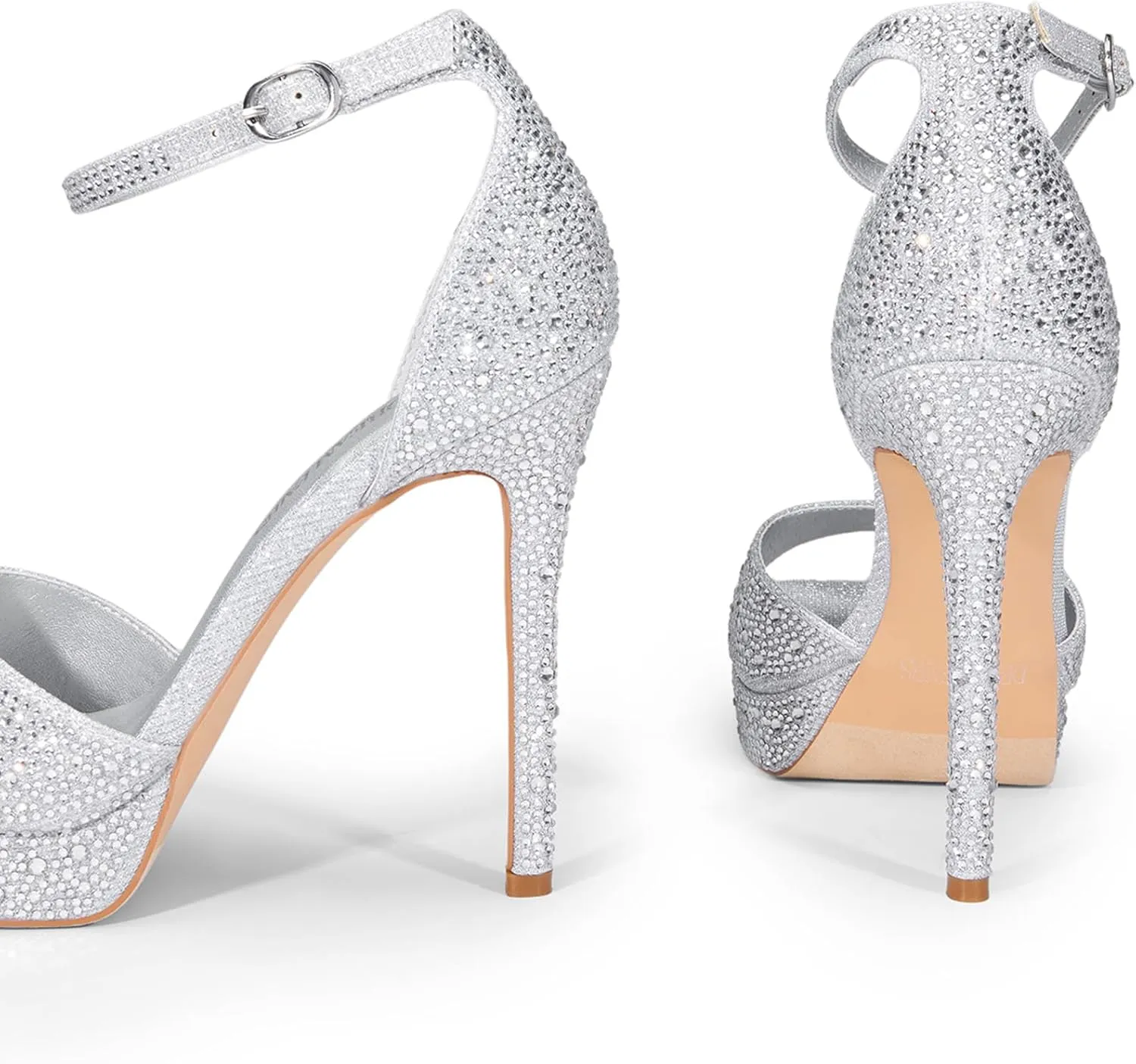 DREAM PAIRS Women's Stiletto High Heels Platform Ankle Strap Square Open Toe Dress Sexy Sandals