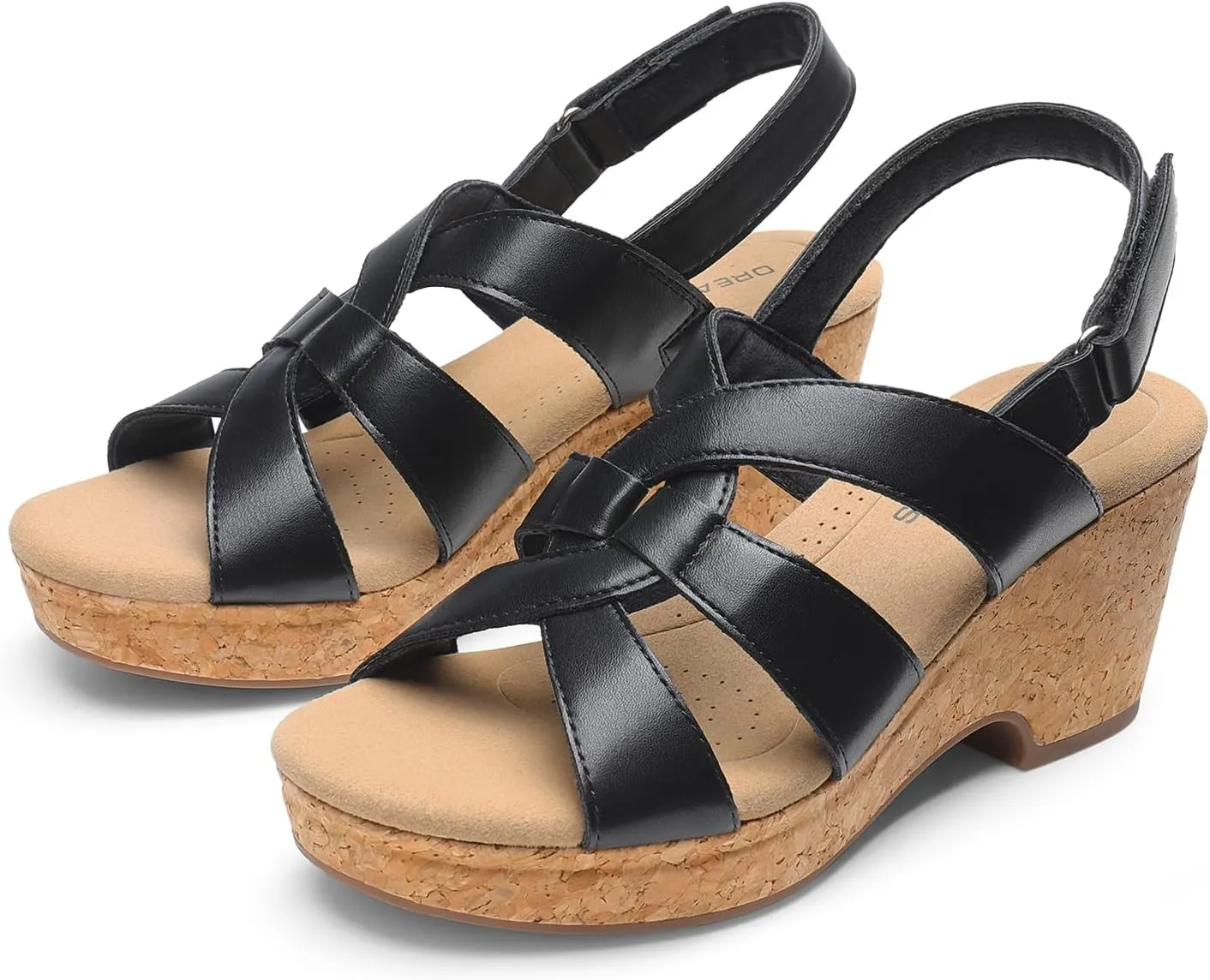 DREAM PAIRS Women's Wedge Sandals Comfortable Open Toe Platform Casual Dressy Cork Summer Dress Shoes