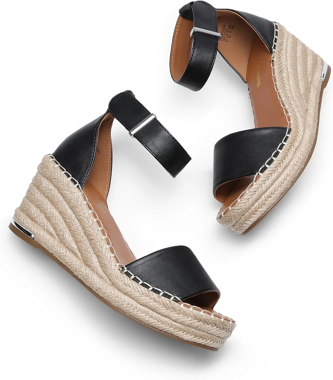 DREAM PAIRS Women's Wedge Sandals Open Toe Espadrilles Sandals Comfortable Dressy Ankle Strap Platform Sandals Suitable for Work Beach Summer Shoes