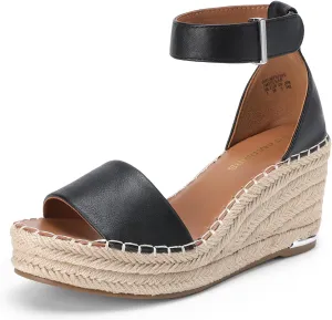 DREAM PAIRS Women's Wedge Sandals Open Toe Espadrilles Sandals Comfortable Dressy Ankle Strap Platform Sandals Suitable for Work Beach Summer Shoes