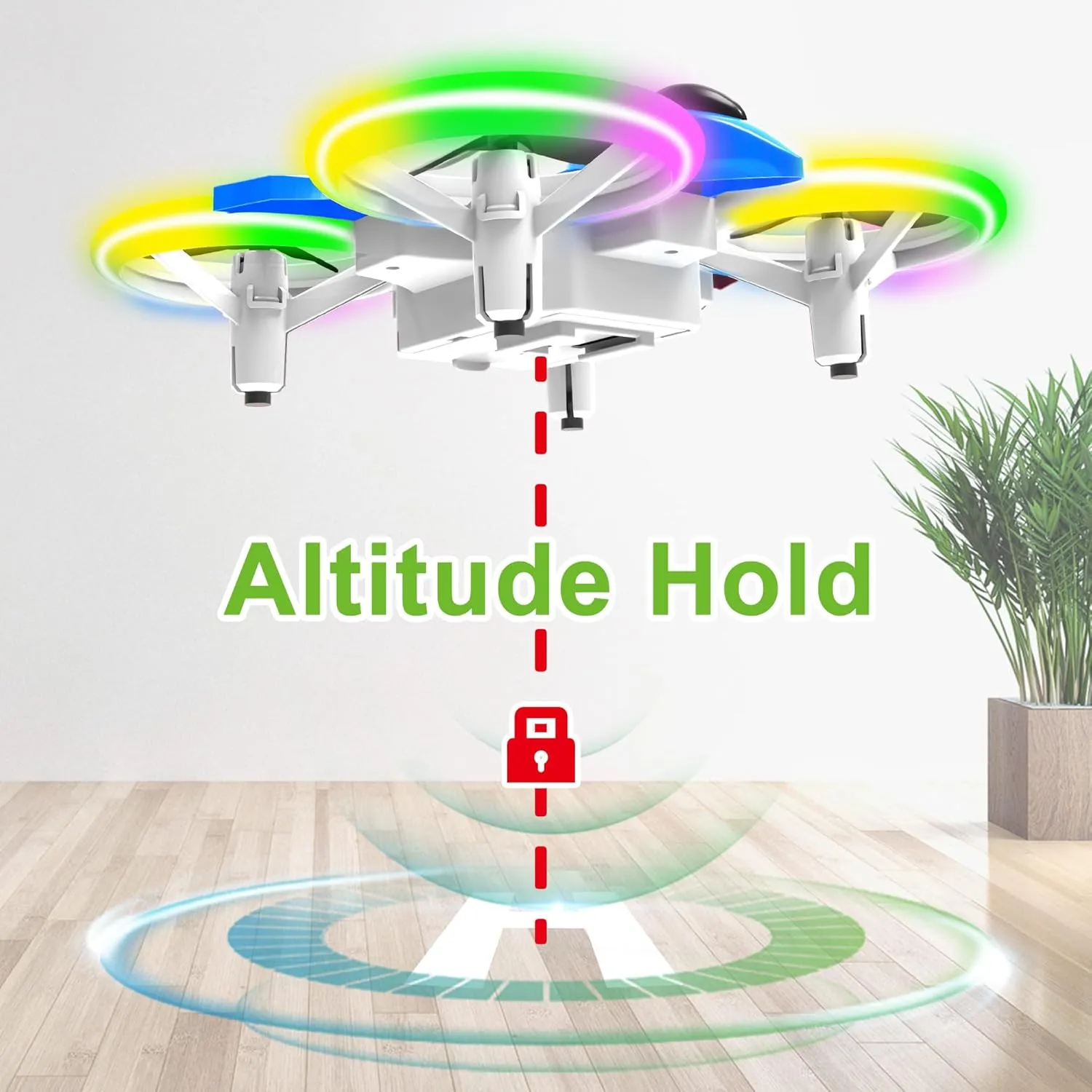 Dwi Dowellin 4.9 Inch Mini Drone for Kids LED Night Lights One Key Take Off Landing Flips RC Remote Control Small Flying Toys Drones for Beginners Boys and Girls Adults Nano Quadcopter, Blue