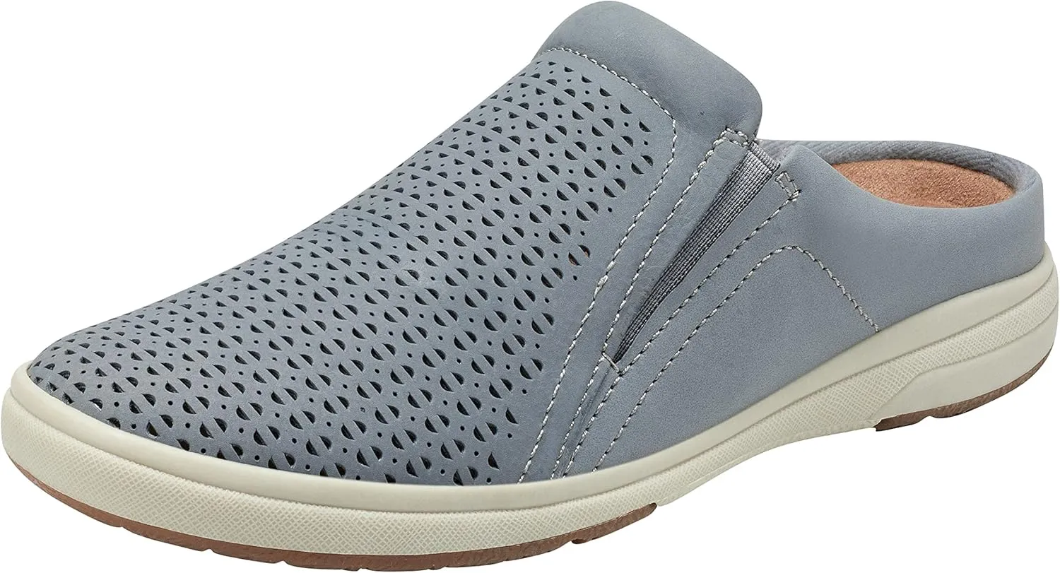 Earth Origins Women’s Emilia Sneaker I Slip-On Leather Clog with Breathable Cutouts for Everyday
