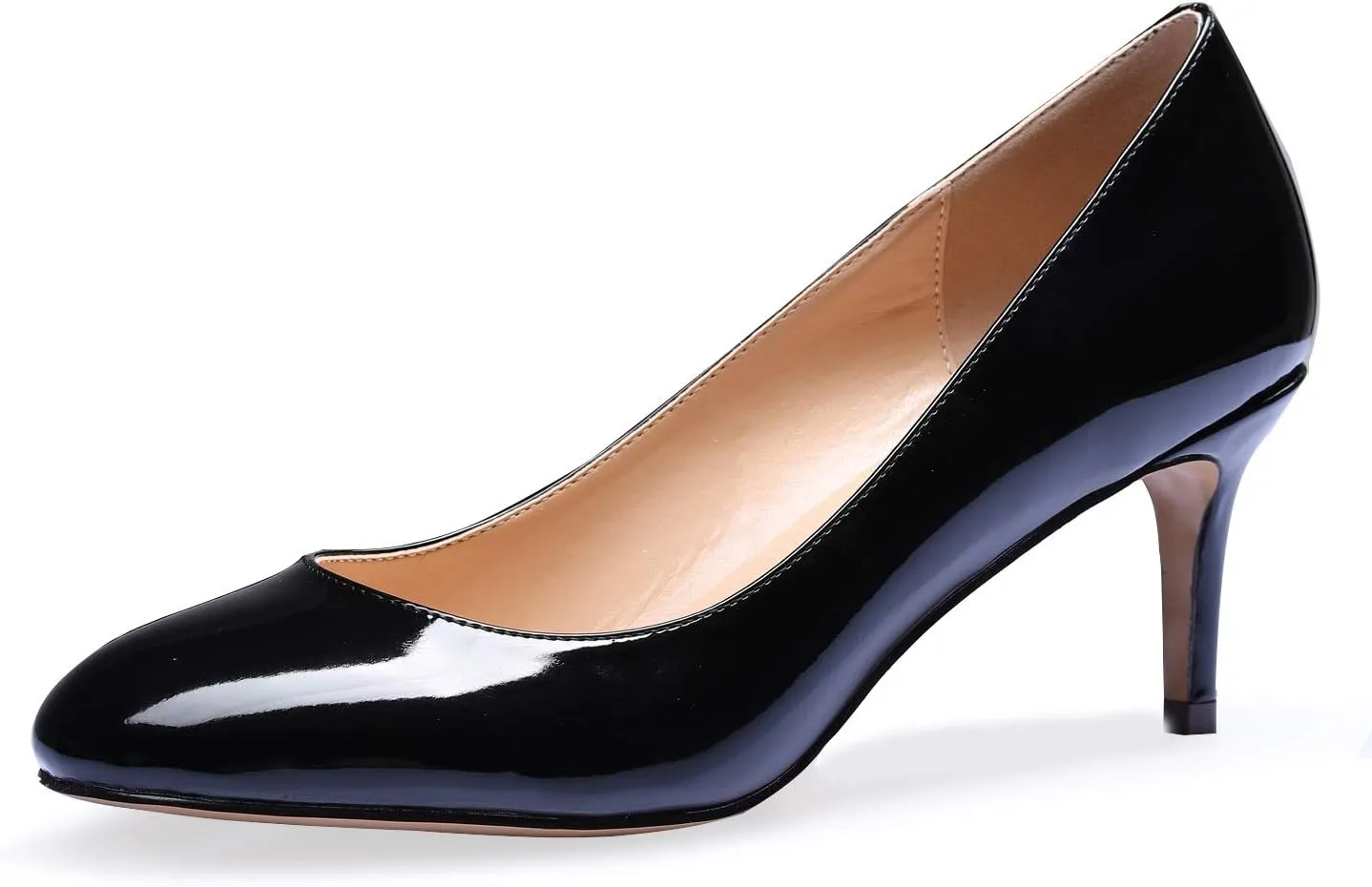 Eldof Women Kitten Heel Pumps - Round Toe 6.5cm Mid-Heel Court Shoes for Wedding, Party, Office