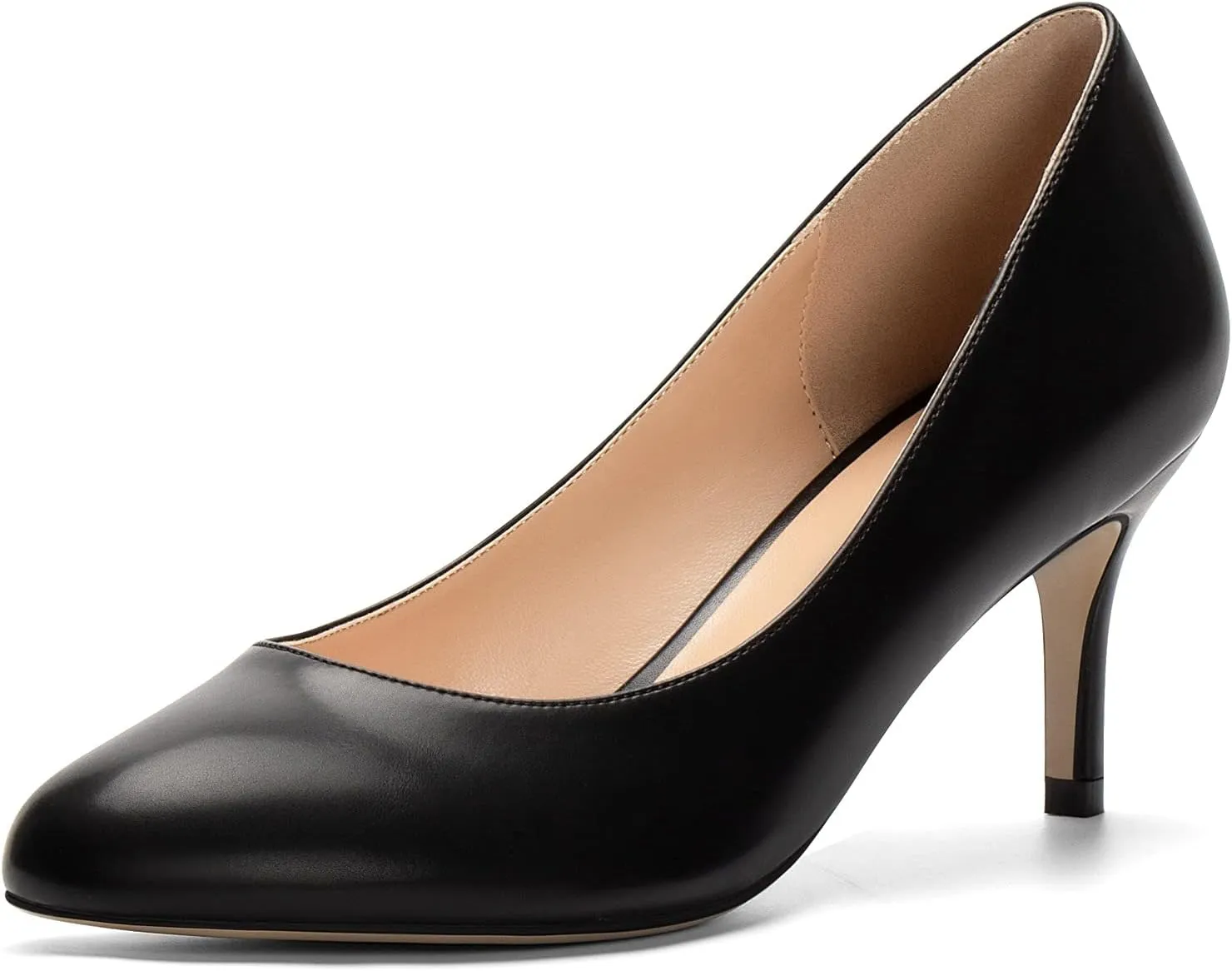 Eldof Women Kitten Heel Pumps - Round Toe 6.5cm Mid-Heel Court Shoes for Wedding, Party, Office