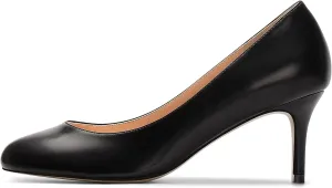 Eldof Women Kitten Heel Pumps - Round Toe 6.5cm Mid-Heel Court Shoes for Wedding, Party, Office