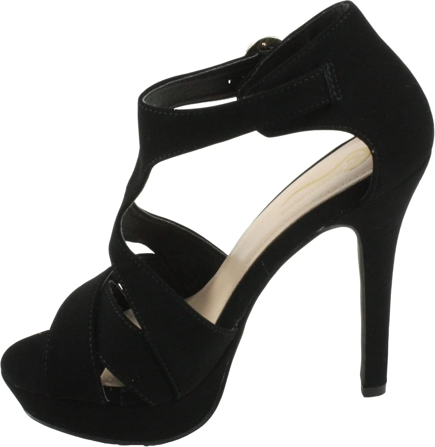 ELEGANT Women's Olena-1 Adjustable T-Strap Platform High Heels Dress Pumps