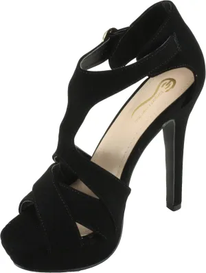ELEGANT Women's Olena-1 Adjustable T-Strap Platform High Heels Dress Pumps