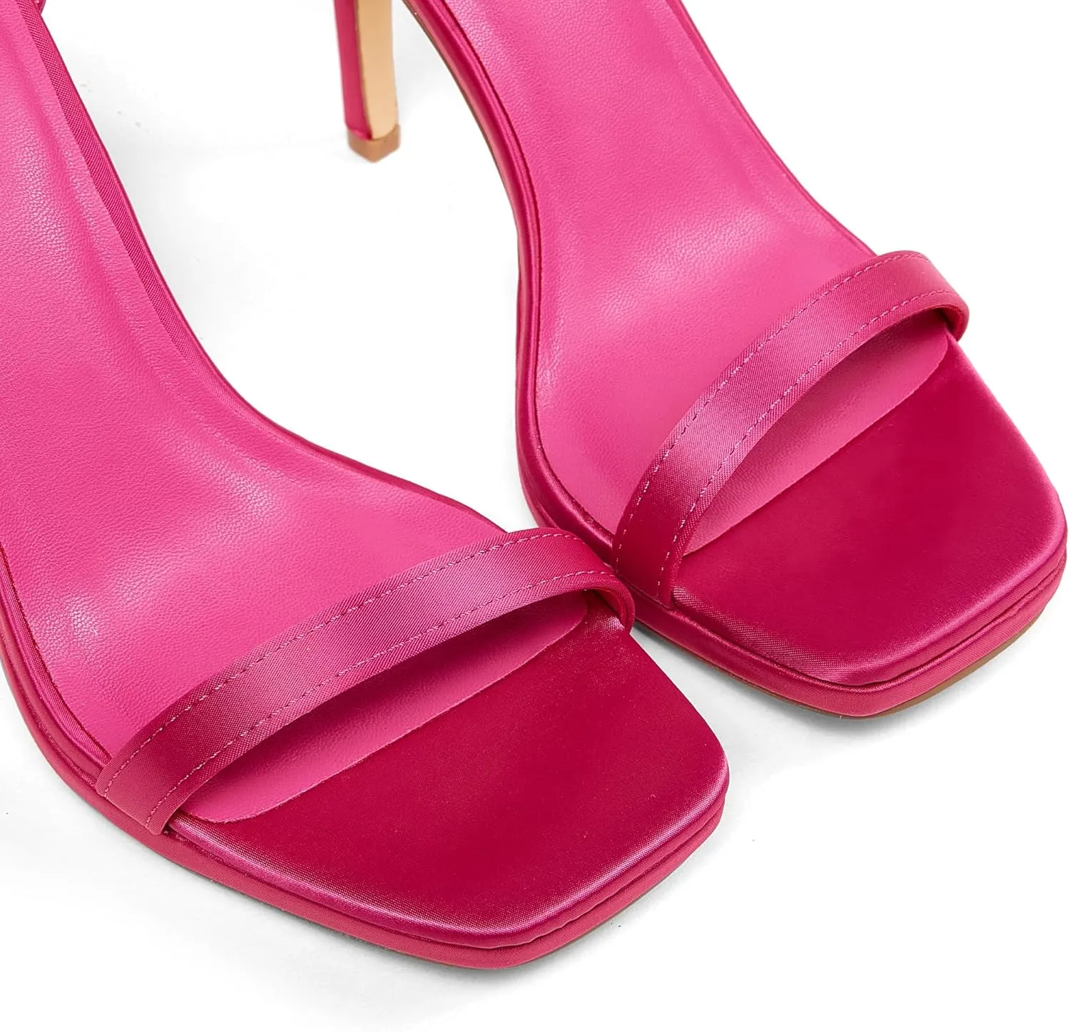 Elisabet Tang Women's 4.3 Inch Platform High Heeled Sandals Strappy Stiletto Open Square Toe Heel with Ankle Strap at Wedding Party Prom Work Dating