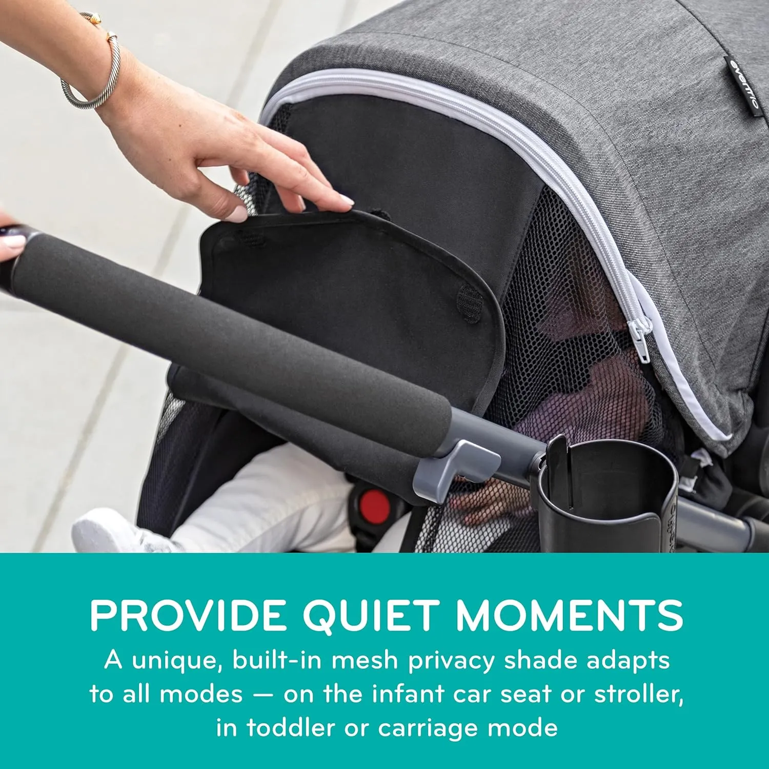 Evenflo Pivot Vizor Travel System with LiteMax Infant Car Seat (Promenade Blue)