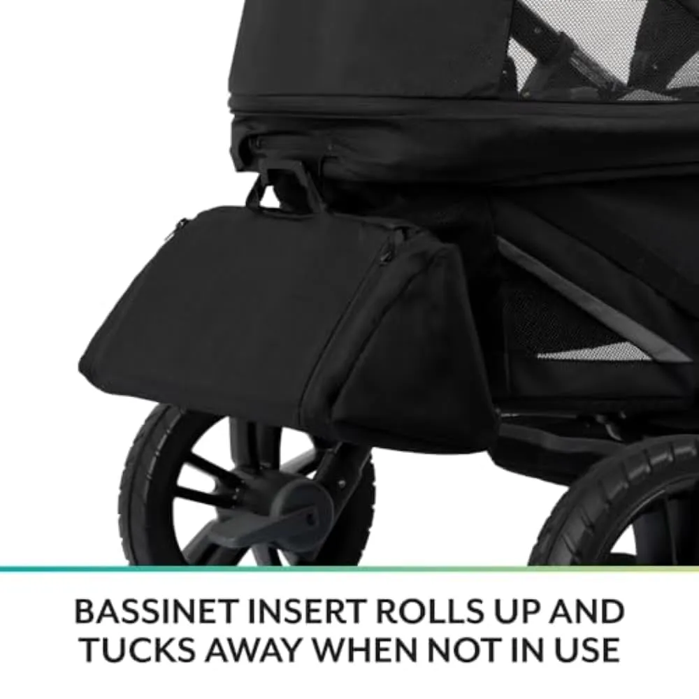 Evenflo Pivot Xplore Dreamz All-Terrain Stroller Wagon with Bassinet Insert (Voyager Green)