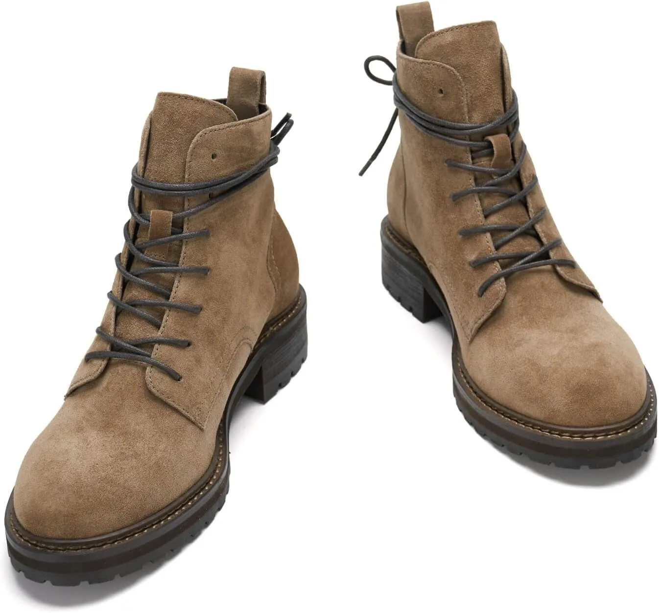 Fashionable Women's Low Heel Ankle Boots - Easy Slip on ，Stylish and Comfortable Flat Booties for Women