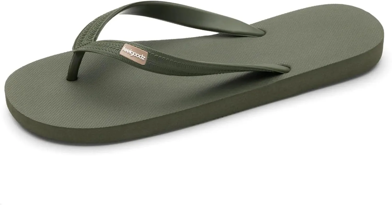 Feelgoodz Mens Classicz Rubber Flip-Flops - Waterprooof, 100% Natural Rubber & All-Vegan Sandals, Fair Trade Certified Slippers, Consciously Sourced & Artisan-Crafted
