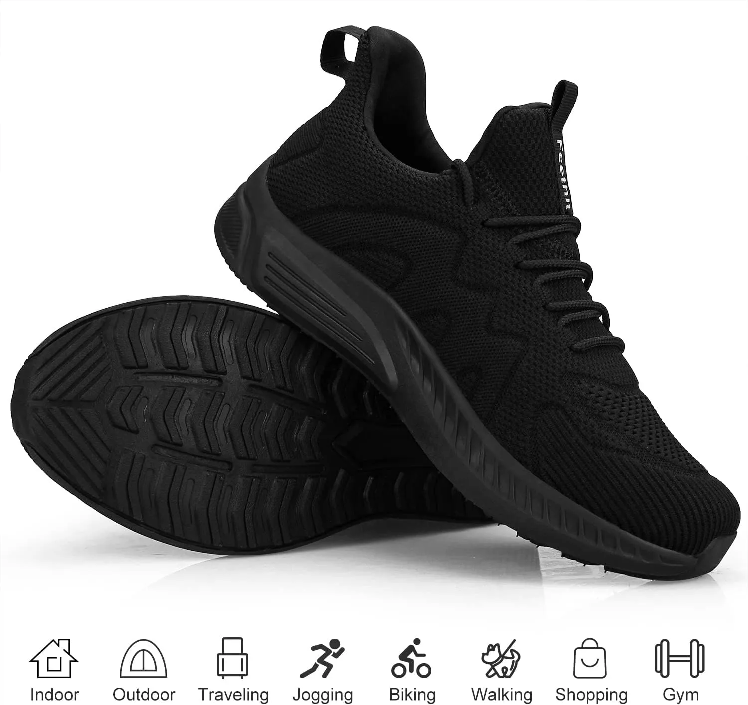 Feethit Mens Non Slip Walking Sneakers Lightweight Breathable Slip on Running Shoes Athletic Gym Tennis Shoes for Men