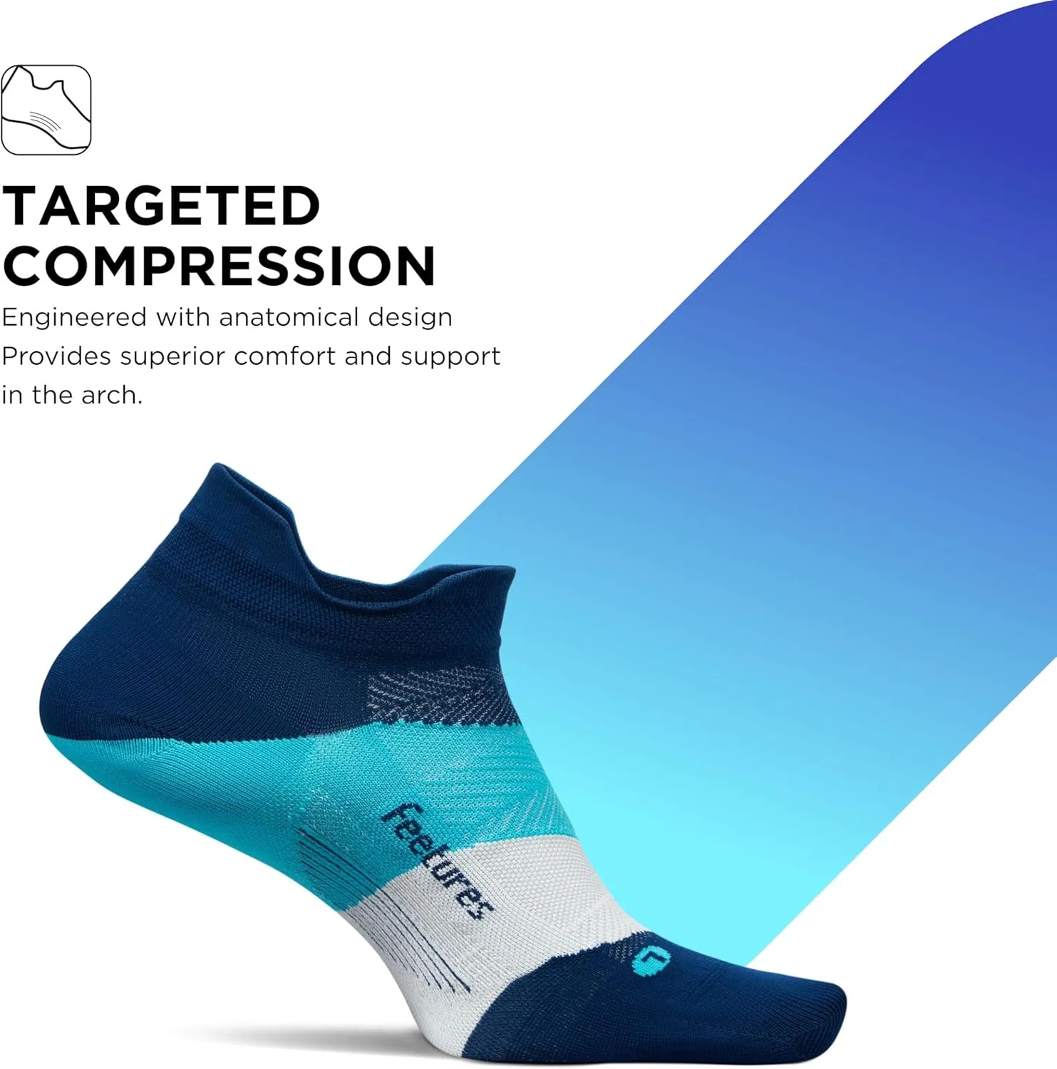 Feetures Elite Ultra Light Cushion Ankle Socks - Sport Sock with Targeted Compression