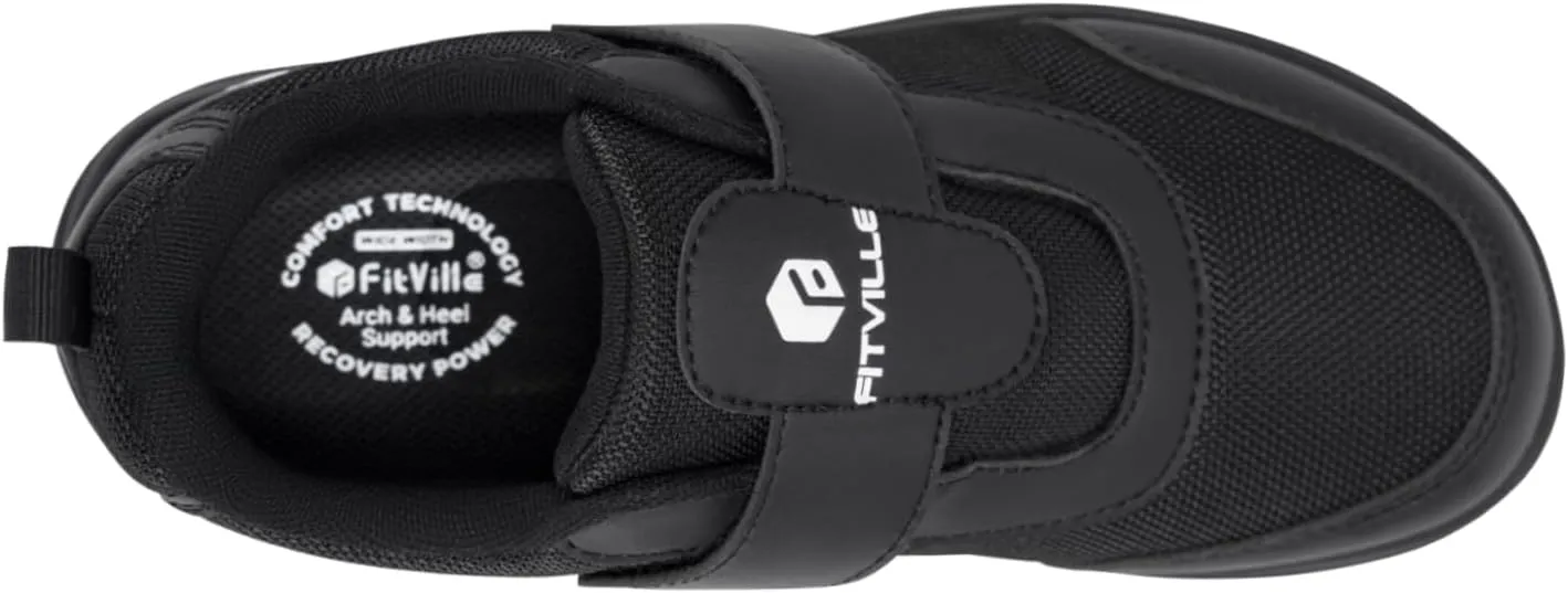 FitVille Diabetic Shoes for Women Wide Width, Fully Adjustable Straps Wide Toe Box Shoes Women Shoes for Edema and Swollen Feet