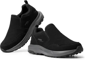 FitVille Men's Wide Slip on Shoes for Men Hiking Shoes Go Walking Shoes Loafers Trekking Trails Sneakers with Arch Support