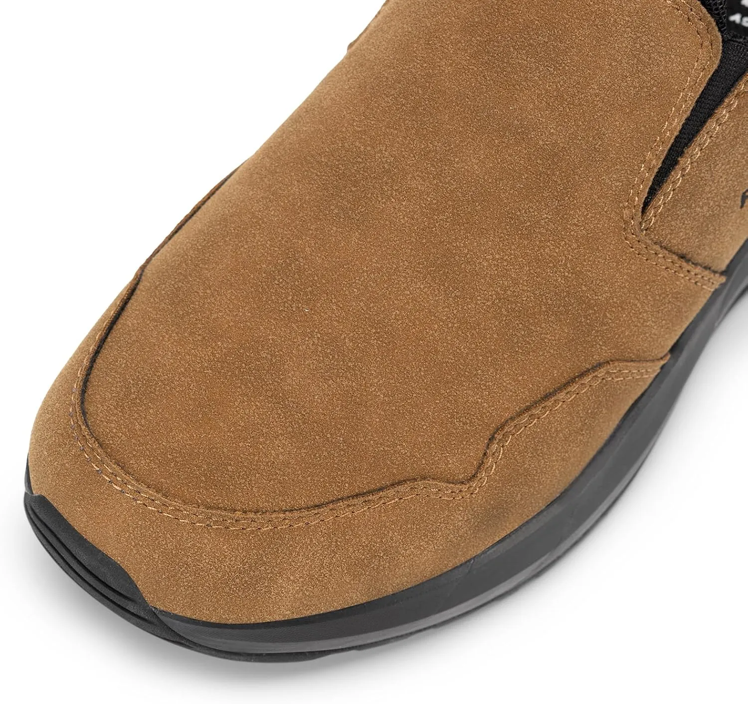 FitVille Men's Wide Slip on Shoes for Men Hiking Shoes Go Walking Shoes Loafers Trekking Trails Sneakers with Arch Support