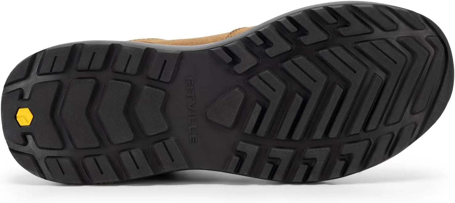 FitVille Men's Wide Slip on Shoes for Men Hiking Shoes Go Walking Shoes Loafers Trekking Trails Sneakers with Arch Support