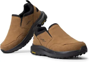 FitVille Men's Wide Slip on Shoes for Men Hiking Shoes Go Walking Shoes Loafers Trekking Trails Sneakers with Arch Support