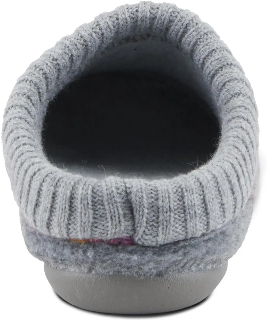 Flexus Women's GELINA Knitted Wool Slides with Recycled Materials, Comfortable Fit, and Rubber Outsole