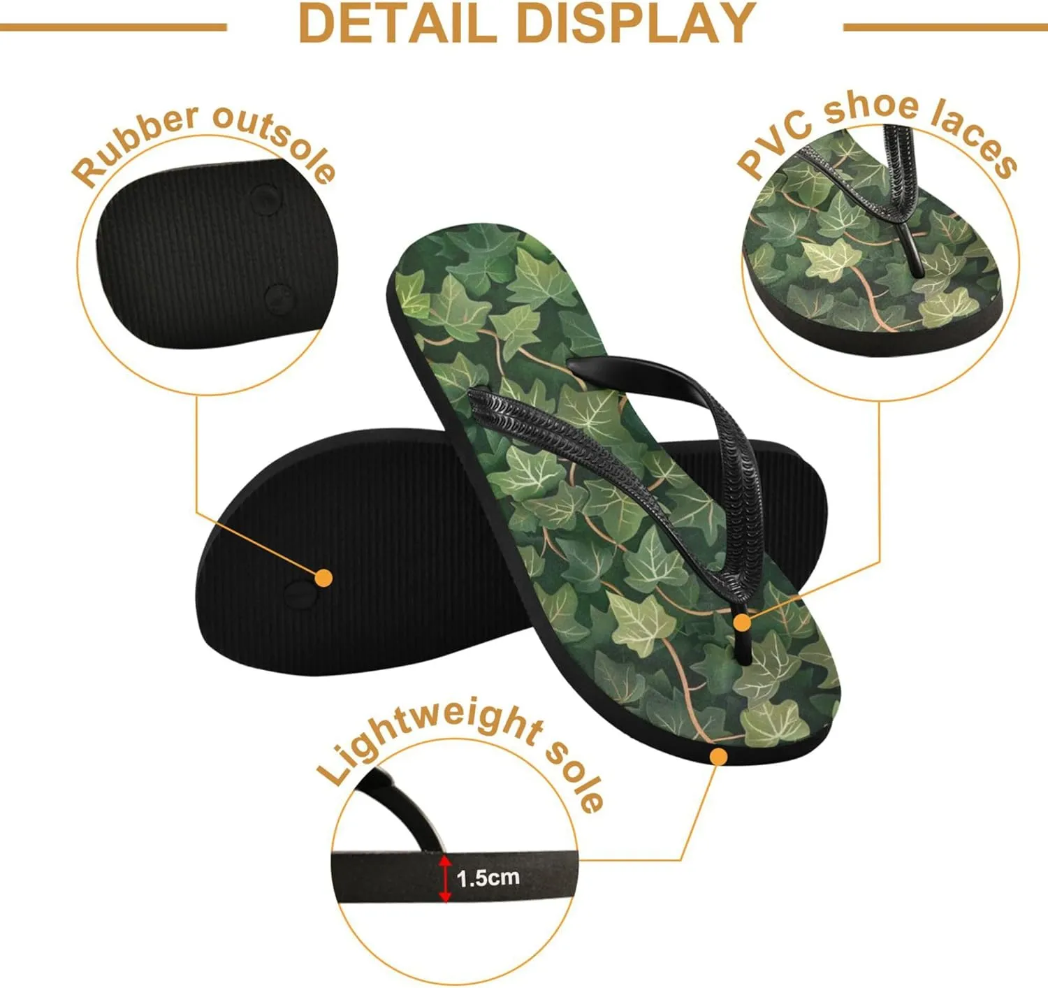 Flip Flops for Men Women Casual Summer Sandals Bathroom Shower Shoes