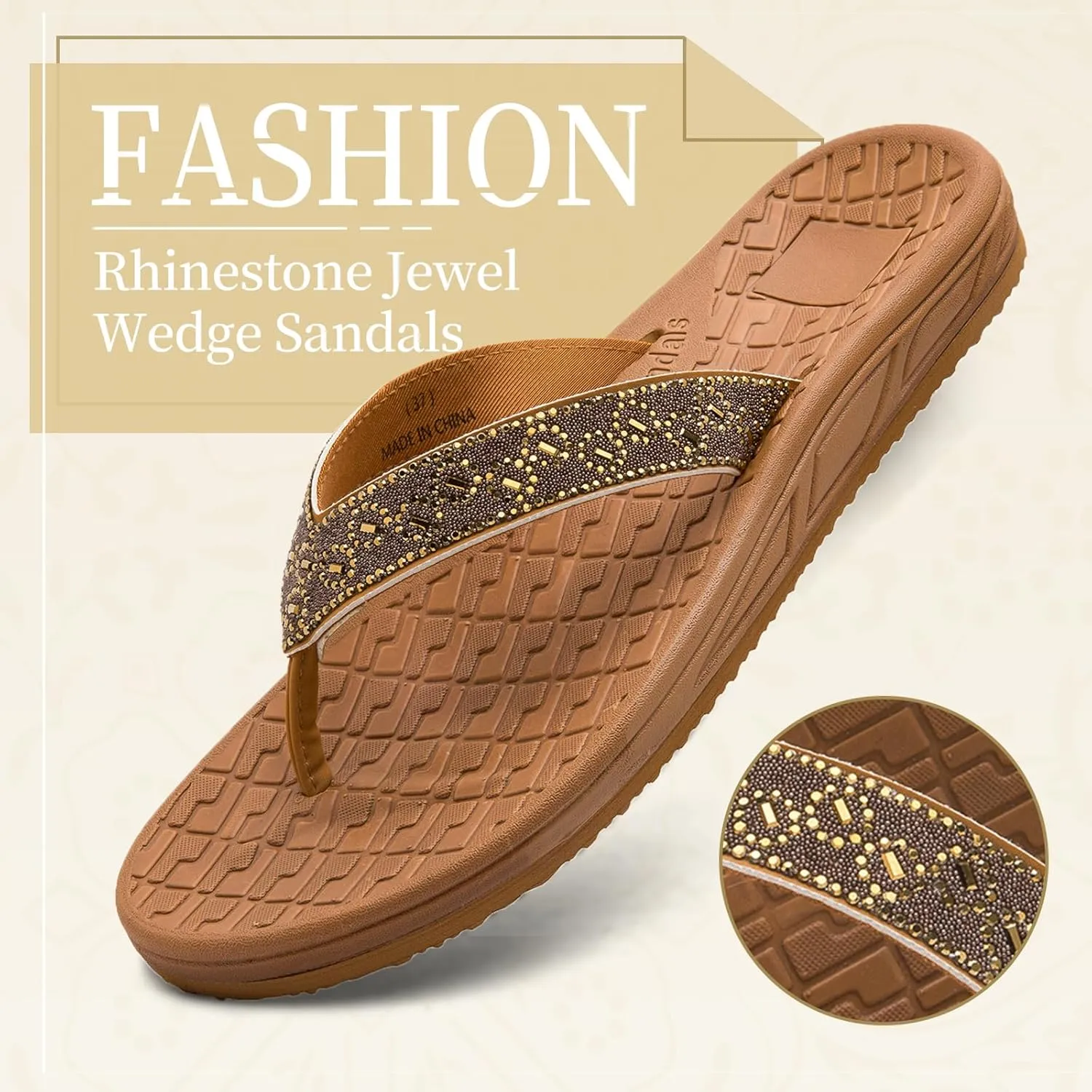 Flip Flops for Women with Arch Support Rhinestone Comfortable Summer Beach Walking Thong Sandals Orthotic Rubber Soles Flip Flop Slippers Slip On Indoor Outdoor