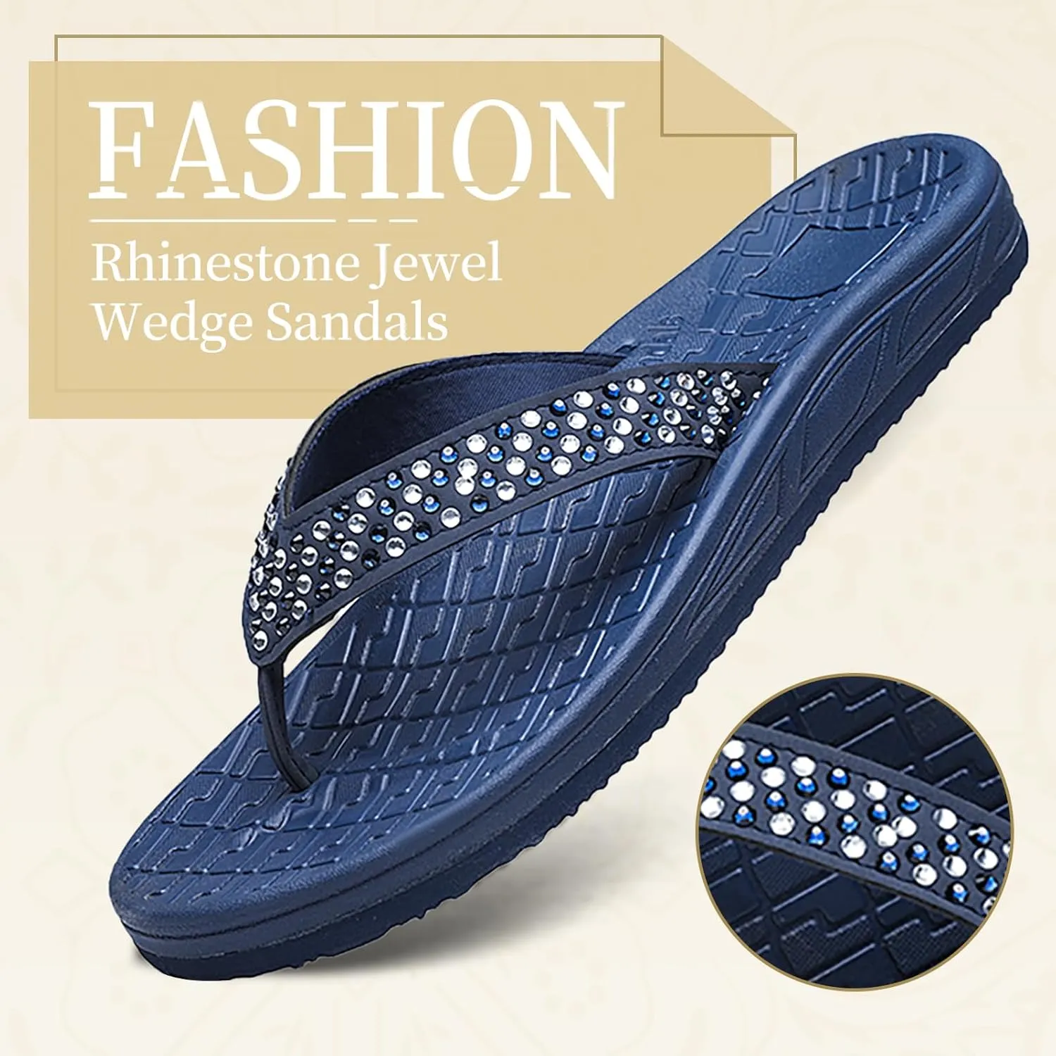 Flip Flops for Women with Arch Support Rhinestone Comfortable Summer Beach Walking Thong Sandals Orthotic Rubber Soles Flip Flop Slippers Slip On Indoor Outdoor