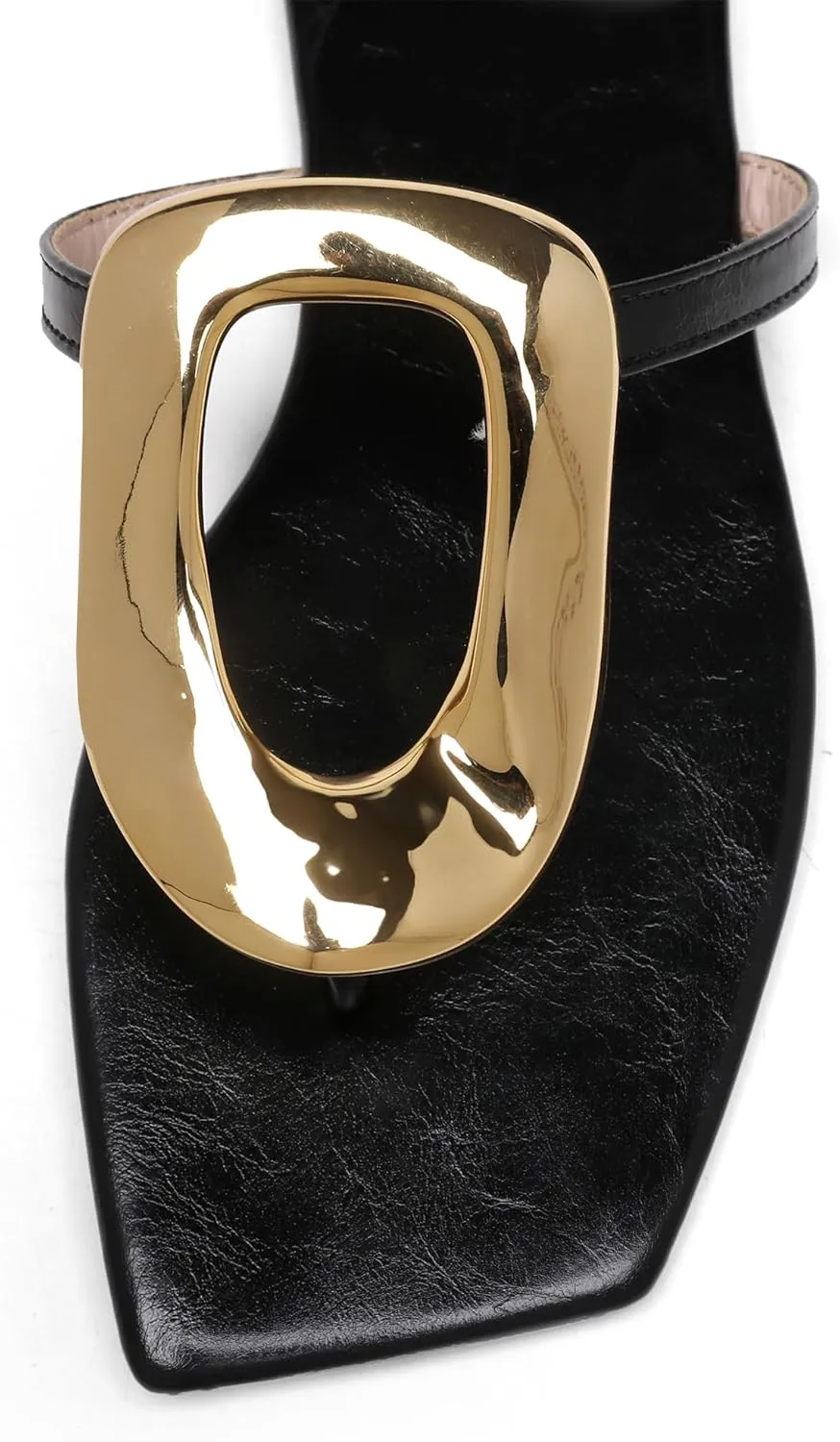 Flip-Flops Sandals for Women Comfortable Open Square Toe Slip on Beach Thong Sandals Casual Fashion Ladies Slipper Dressy Metal Decoration Summer Shoes.