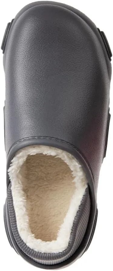 Foamwalk Men's Soft and Comfortable EVA Clog with Faux Fur Lining and Fabric Heel - Furry Clogs for Men