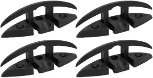 Folding Cleats Marine Grade Rope Cleat Flip Up Dock Cleat, 4PCS Boat Folding Cleat, 5in Nylon 3 Hole High Strength Black Flip Up Dock Cleat for Marine Yacht