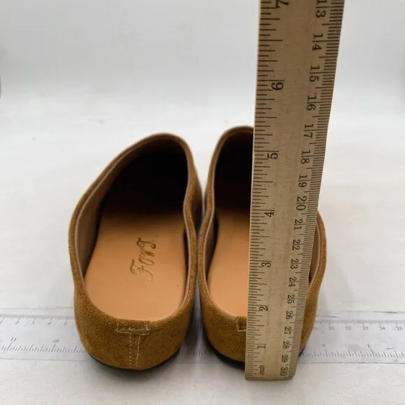 FOWT Light Brown Round Toe Mules Slip on Backless Slippers Outdoor Shoes