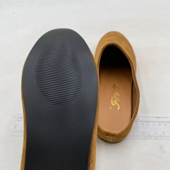 FOWT Light Brown Round Toe Mules Slip on Backless Slippers Outdoor Shoes