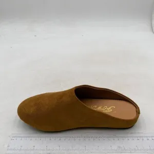 FOWT Light Brown Round Toe Mules Slip on Backless Slippers Outdoor Shoes