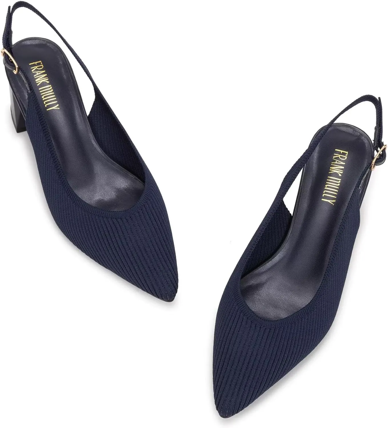 Frank Mully Women's Slingback Heels Pointed Toe Work Pumps Comfortable Chunky Pumps Closed Toe Stylish Dressy Shoes