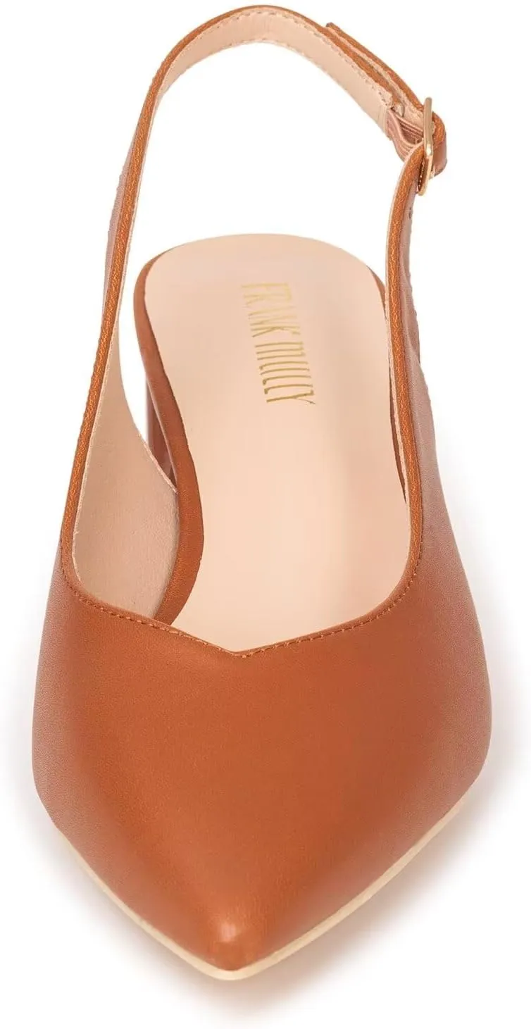 Frank Mully Women's Slingback Heels Pointed Toe Work Pumps Comfortable Chunky Pumps Closed Toe Stylish Dressy Shoes