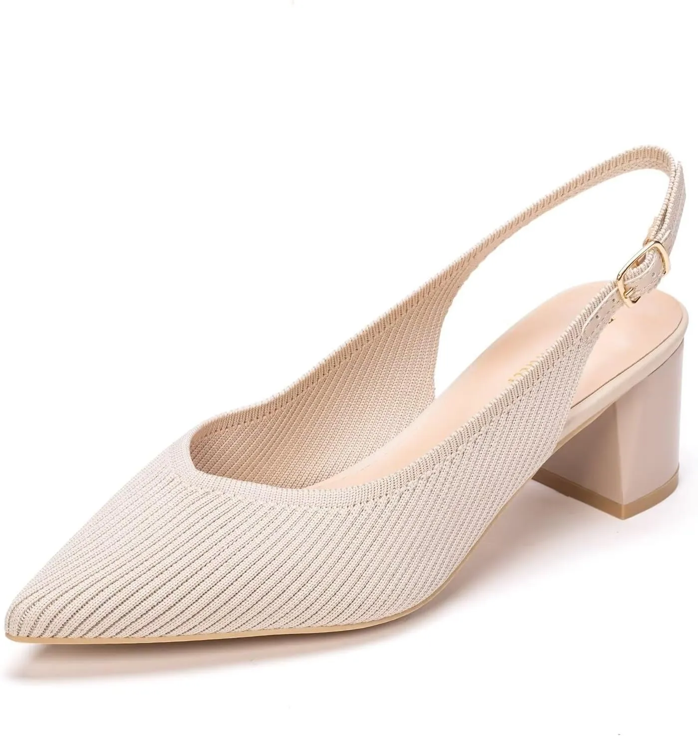 Frank Mully Women's Slingback Heels Pointed Toe Work Pumps Comfortable Chunky Pumps Closed Toe Stylish Dressy Shoes