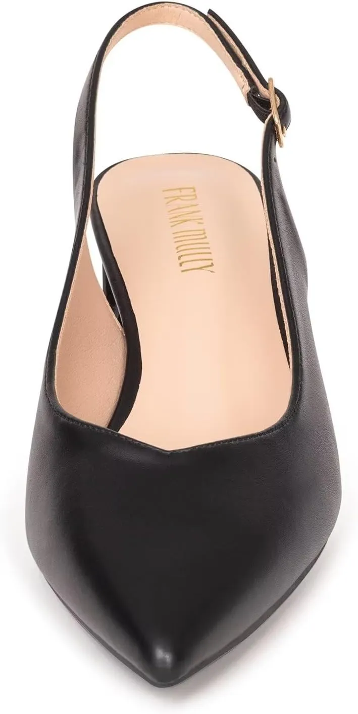 Frank Mully Women's Slingback Heels Pointed Toe Work Pumps Comfortable Chunky Pumps Closed Toe Stylish Dressy Shoes