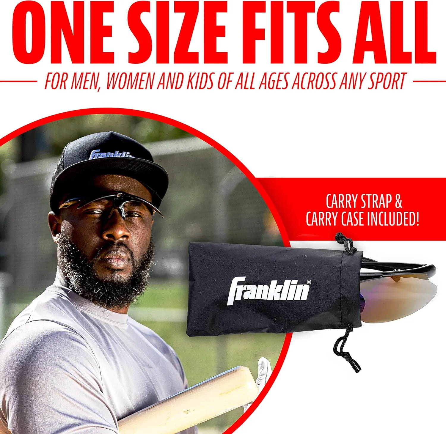 Franklin Sports Baseball   Softball Sunglasses - Men's   Women's Sports Sunglasses - Flip Up Shades   Non Flip Glasses