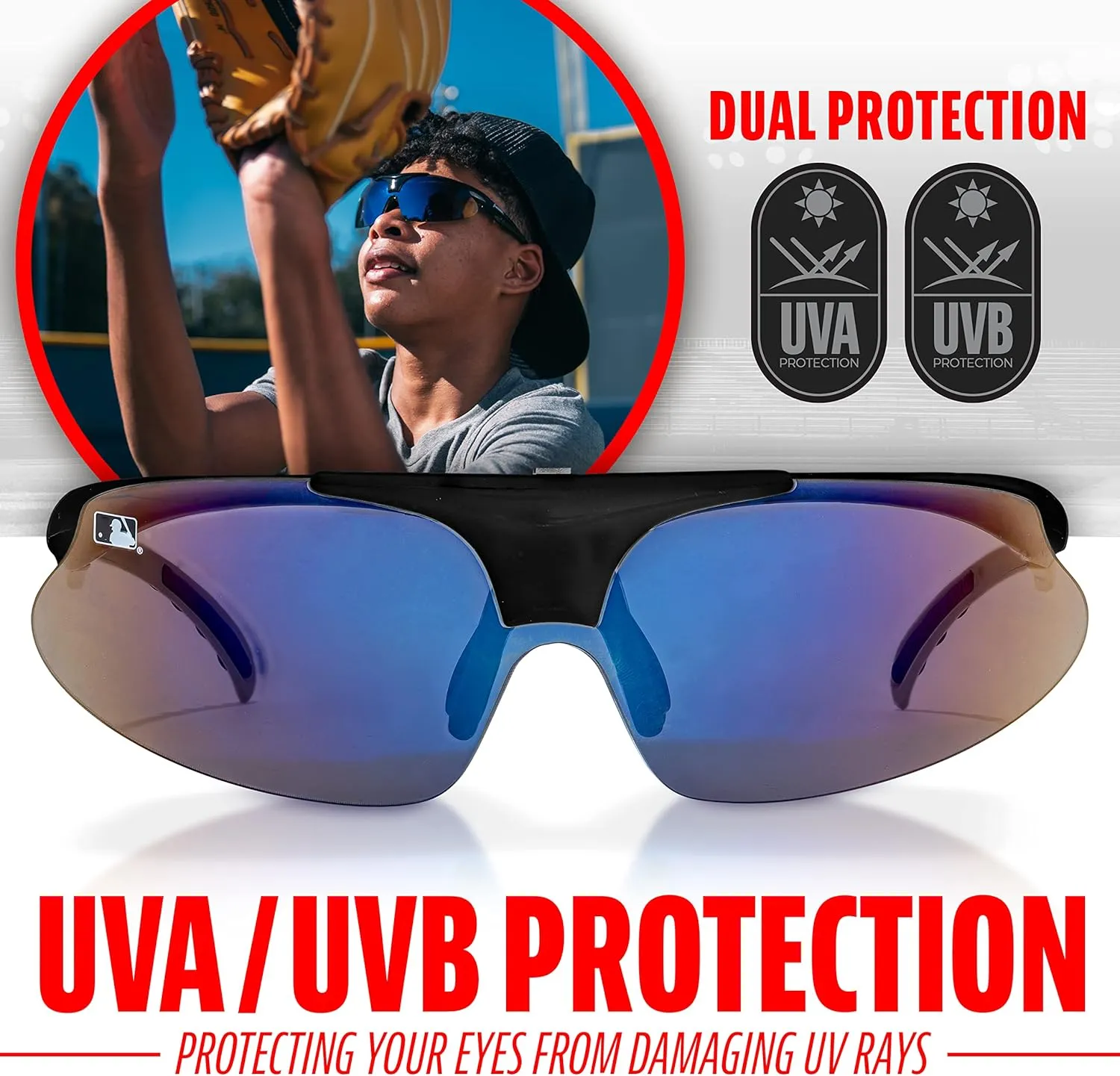 Franklin Sports Baseball   Softball Sunglasses - Men's   Women's Sports Sunglasses - Flip Up Shades   Non Flip Glasses
